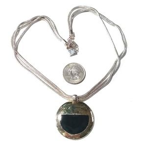 North West multi chain Black & silver necklace